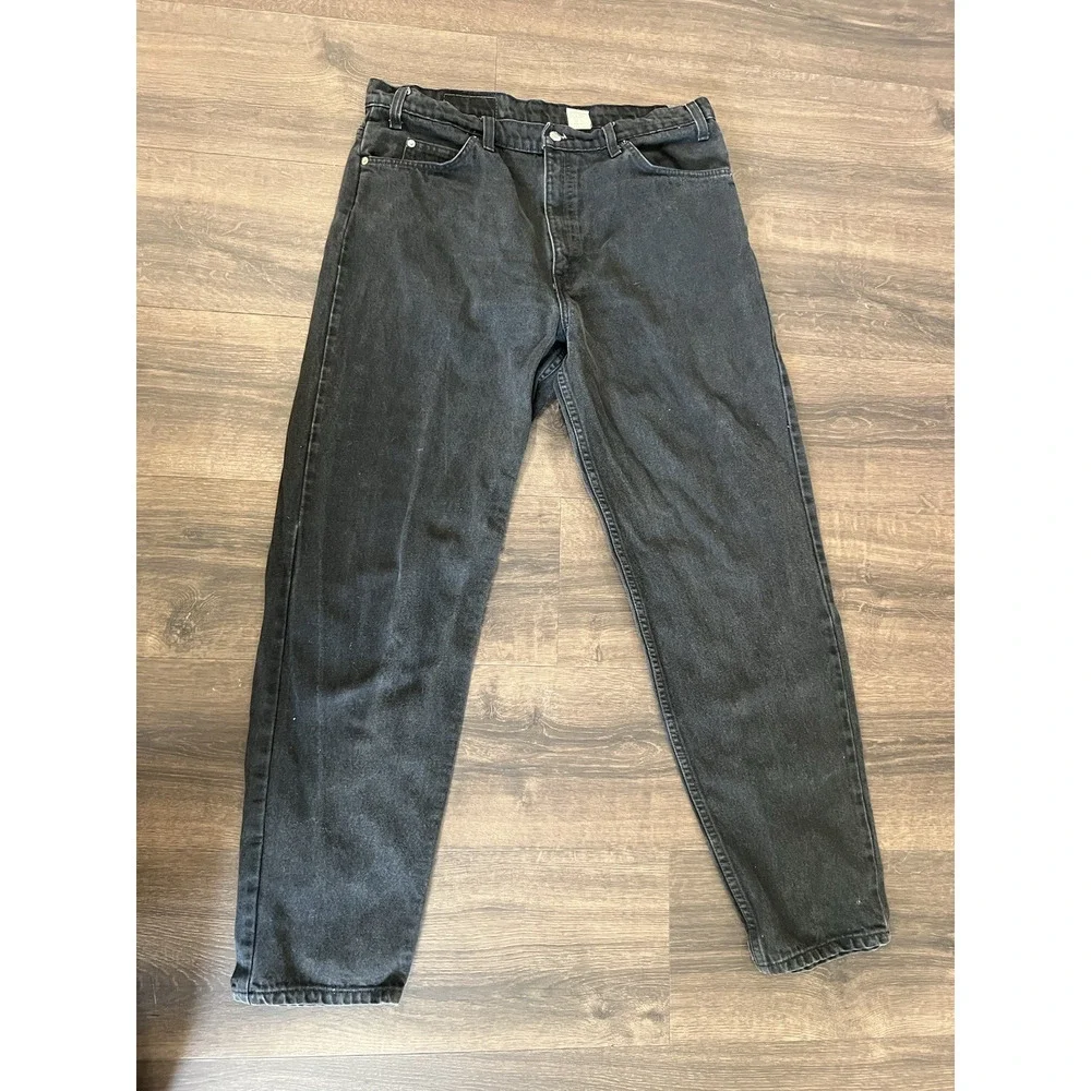 Levi’s Vintage Orange Tab 550 Black denim Jeans 38 32 relaxed fit tapered leg